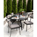 Modern European furniture - Black Aluminum Outdoor Dining Table - www.oroatrade.com