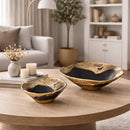Modern European furniture - Antiqued Aluminum Decorative Bowls (2) - www.oroatrade.com