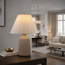 Hospitality furniture - Gray Fluted Concrete Table Lamp - www.oroatrade.com