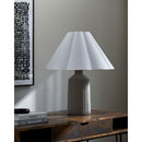 Hospitality furniture - Gray Fluted Concrete Table Lamp - www.oroatrade.com