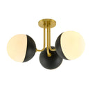 Contract furniture - Electroplated Black 3-Light Chandelier - www.oroatrade.com