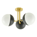 Contract furniture - Electroplated Black 3-Light Chandelier - www.oroatrade.com