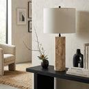 Contract furniture - Travertine Cream Linen Table Lamp - www.oroatrade.com