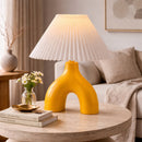 Hospitality furniture - Ceramic White Linen Table Lamp - www.oroatrade.com