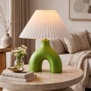 Hospitality furniture - Ceramic White Linen Table Lamp - www.oroatrade.com