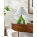 Hospitality furniture - Ceramic White Linen Table Lamp - www.oroatrade.com