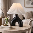 Hospitality furniture - Ceramic White Linen Table Lamp - www.oroatrade.com