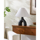 Hospitality furniture - Ceramic White Linen Table Lamp - www.oroatrade.com