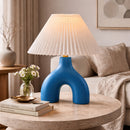Hospitality furniture - Ceramic White Linen Table Lamp - www.oroatrade.com
