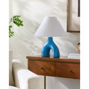 Hospitality furniture - Ceramic White Linen Table Lamp - www.oroatrade.com