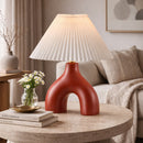Hospitality furniture - Ceramic White Linen Table Lamp - www.oroatrade.com