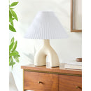 Hospitality furniture - Ceramic White Linen Table Lamp - www.oroatrade.com