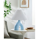 Hospitality furniture - Ceramic White Linen Table Lamp - www.oroatrade.com