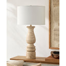 Modern European furniture - White Linen Accent Table Lamp - www.oroatrade.com