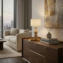 Modern European furniture - White Linen Accent Table Lamp - www.oroatrade.com