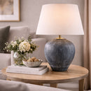 Contract furniture - Sandblasted Gray Ceramic Table Lamp - www.oroatrade.com