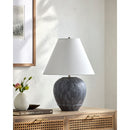 Contract furniture - Sandblasted Gray Ceramic Table Lamp - www.oroatrade.com