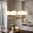 Hospitality furniture - 6-Light White Glass Chandelier - www.oroatrade.com