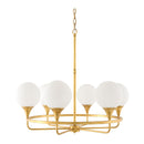 Hospitality furniture - 6-Light White Glass Chandelier - www.oroatrade.com