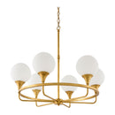 Hospitality furniture - 6-Light White Glass Chandelier - www.oroatrade.com