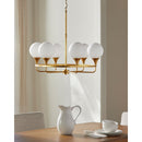 Hospitality furniture - 6-Light White Glass Chandelier - www.oroatrade.com