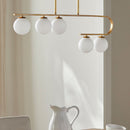 Hospitality furniture - White Glass 5-Light Linear Chandelier - www.oroatrade.com