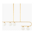 Hospitality furniture - White Glass 5-Light Linear Chandelier - www.oroatrade.com