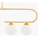 Hospitality furniture - White Glass 5-Light Linear Chandelier - www.oroatrade.com