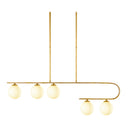 Hospitality furniture - White Glass 5-Light Linear Chandelier - www.oroatrade.com