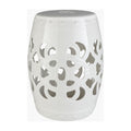 Modern European furniture - Openwork Glazed Ceramic Garden Stool - www.oroatrade.com