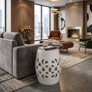 Modern European furniture - Openwork Glazed Ceramic Garden Stool - www.oroatrade.com