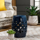 Modern European furniture - Openwork Glazed Ceramic Garden Stool - www.oroatrade.com