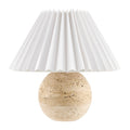 Hospitality furniture - Pleated Linen Travertine Table Lamp - www.oroatrade.com