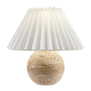 Hospitality furniture - Pleated Linen Travertine Table Lamp - www.oroatrade.com