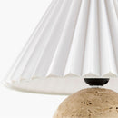 Hospitality furniture - Pleated Linen Travertine Table Lamp - www.oroatrade.com
