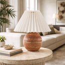 Contract furniture - Red Travertine Base Table Lamp - www.oroatrade.com