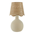 Hospitality furniture - Wavy-Edge Rattan Ceramic Table Lamp - www.oroatrade.com