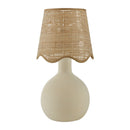 Hospitality furniture - Wavy-Edge Rattan Ceramic Table Lamp - www.oroatrade.com