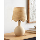 Hospitality furniture - Wavy-Edge Rattan Ceramic Table Lamp - www.oroatrade.com