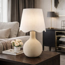 Hospitality furniture - Wavy-Edge Rattan Ceramic Table Lamp - www.oroatrade.com