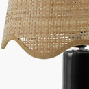 Hospitality furniture - Wavy-Edge Rattan Ceramic Table Lamp - www.oroatrade.com