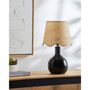 Hospitality furniture - Wavy-Edge Rattan Ceramic Table Lamp - www.oroatrade.com