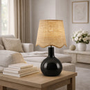 Hospitality furniture - Wavy-Edge Rattan Ceramic Table Lamp - www.oroatrade.com