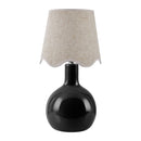 Hospitality furniture - Wavy-Edge Rattan Ceramic Table Lamp - www.oroatrade.com