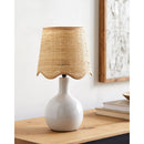 Hospitality furniture - Wavy-Edge Rattan Ceramic Table Lamp - www.oroatrade.com