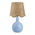 Hospitality furniture - Wavy-Edge Rattan Ceramic Table Lamp - www.oroatrade.com