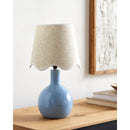 Hospitality furniture - Wavy-Edge Rattan Ceramic Table Lamp - www.oroatrade.com