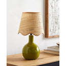Hospitality furniture - Wavy-Edge Rattan Ceramic Table Lamp - www.oroatrade.com