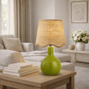 Hospitality furniture - Wavy-Edge Rattan Ceramic Table Lamp - www.oroatrade.com