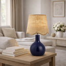 Hospitality furniture - Wavy-Edge Rattan Ceramic Table Lamp - www.oroatrade.com